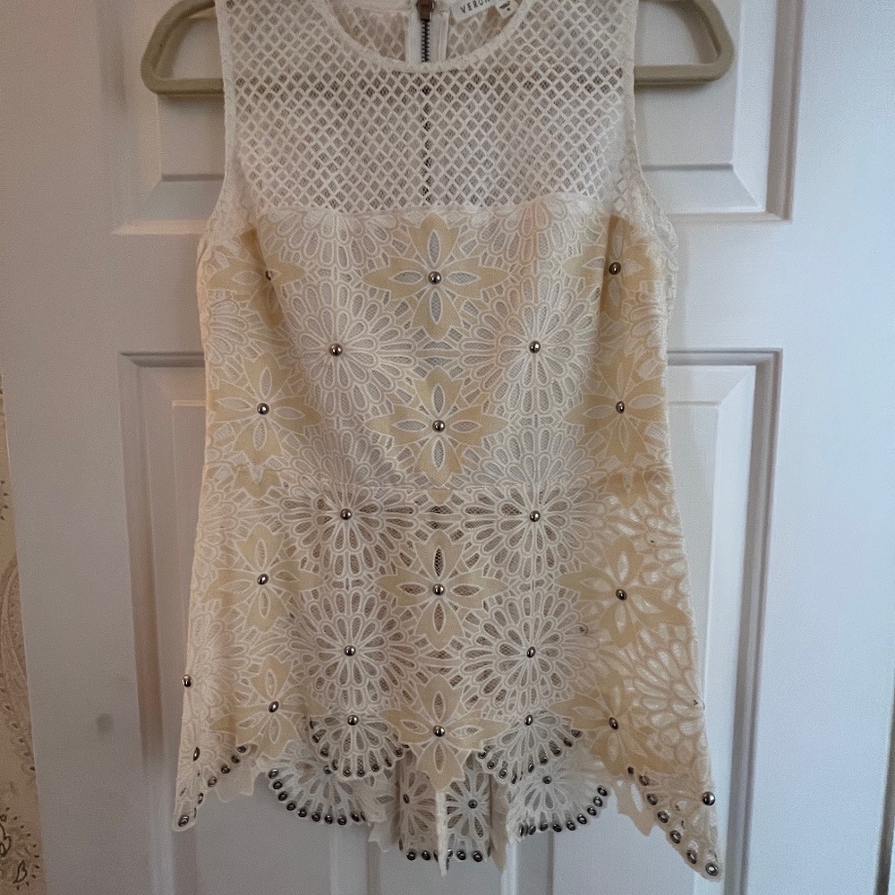 Veronica Beard eyelet top with grommets